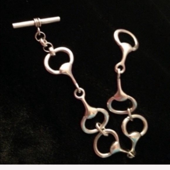 Sterling Silver Equestrian Style Horse-bit Toggle Bracelet - Picture 10 of 16